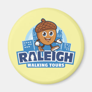 Imã Raleigh Walking Tours Cute Acorn Magnet