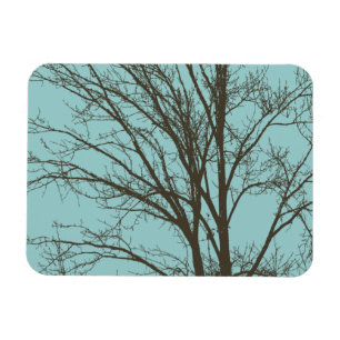 Ímã Ramais de Árvore Marrom Rustic Blue