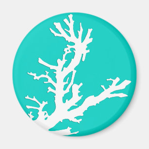 Imã Ramal de coral - branco em turquesa