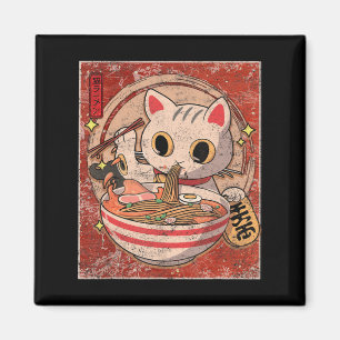 Imã Ramen Cat Kawaii Anime Comida Japonesa Oferece Rap