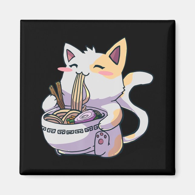 Imã Ramen Cat Kawaii Anime Gift Japonês (Frente)