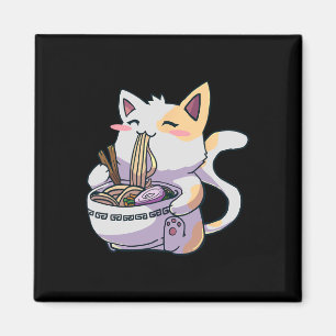 Imã Ramen Cat Kawaii Anime Japonês Kawaii Neko