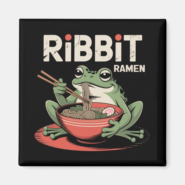Imã Ramen De Comida De sapo Engraçado Ramen De Bbit (Frente)