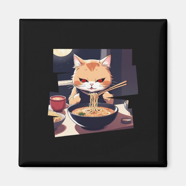 Imã Ramen Kawaii Cat Anime 1 (Frente)
