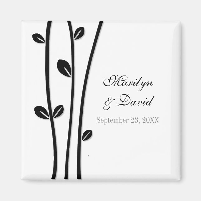 Imã Ramificações pretas folha (Frente)