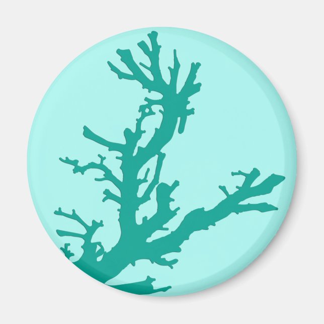Imã Ramo de coral - turquesa e aqua (Frente)