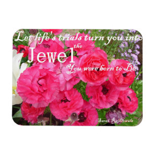 Ímã Rannunculus rosa Citação de Vida Floral Magnet
