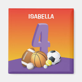 Imã Rapariga 4 de aniversário de esportes