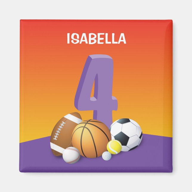 Imã Rapariga 4 de aniversário de esportes (Frente)