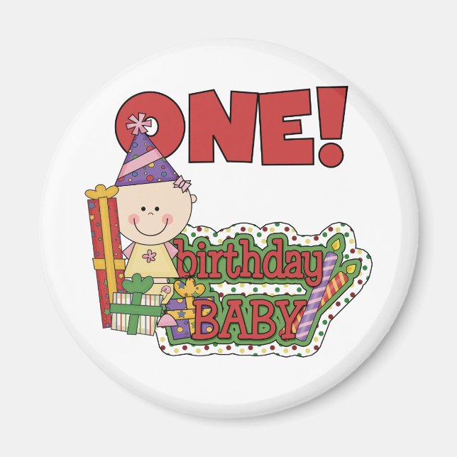 Imã Rapariga Aniversário Camisetas e presentes (Frente)