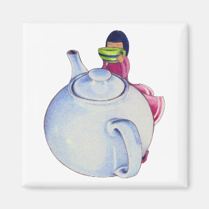 Imã Rapariga com o Tea Magnet