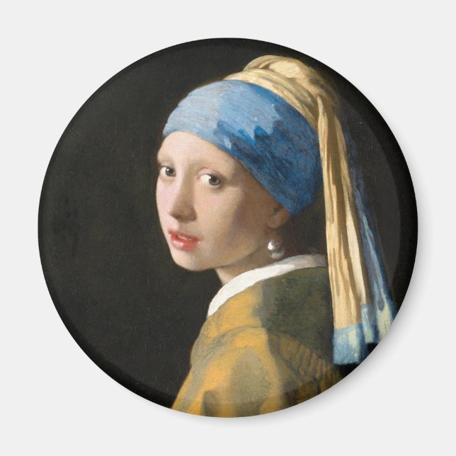 Imã Rapariga com pérolas a ouvir por Johannes Vermeer (Frente)