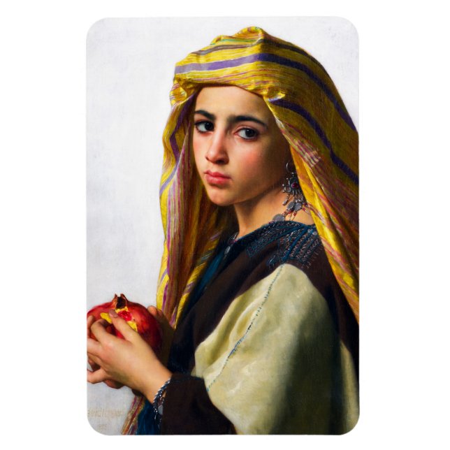 Ímã Rapariga com romã por William Bouguereau (Vertical)
