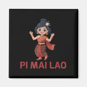 Imã Rapariga de Ano Novo Laos Pi Mai Lao