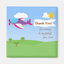 Imã Rapariga de banner de avião Obrigado Magnet