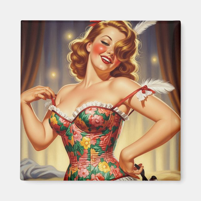 Imã Rapariga de cabeça vermelha e cãozinha (Frente)