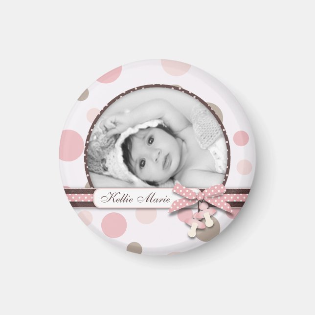 Imã Rapariga Fotografia Magnet R (Frente)