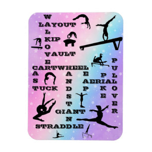 Ímã Rapariga Ginástica Habilidades Pastel Stars Cruzad