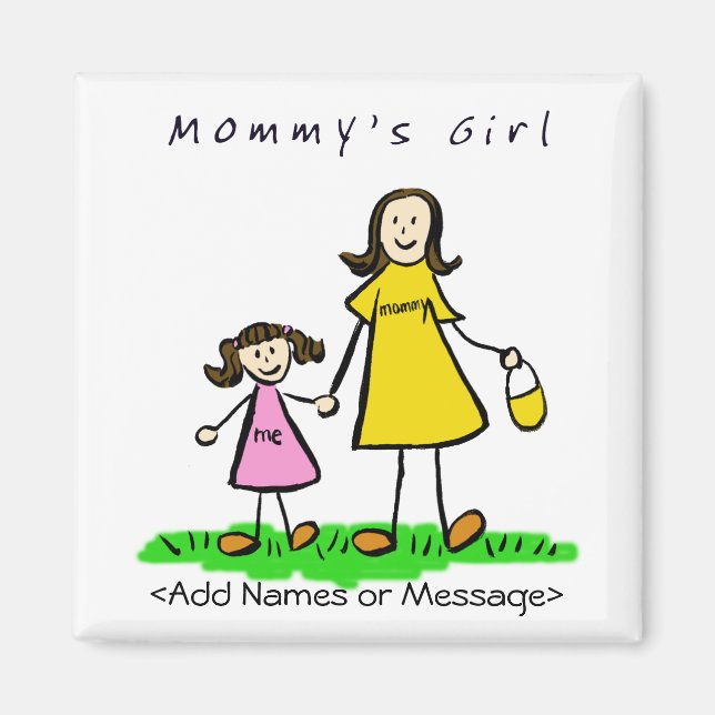 Imã Rapariga mamãe - Mãe e Filha Brunette (Frente)