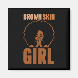 Imã Rapariga Marrom Melanin Brown Skin Black History J