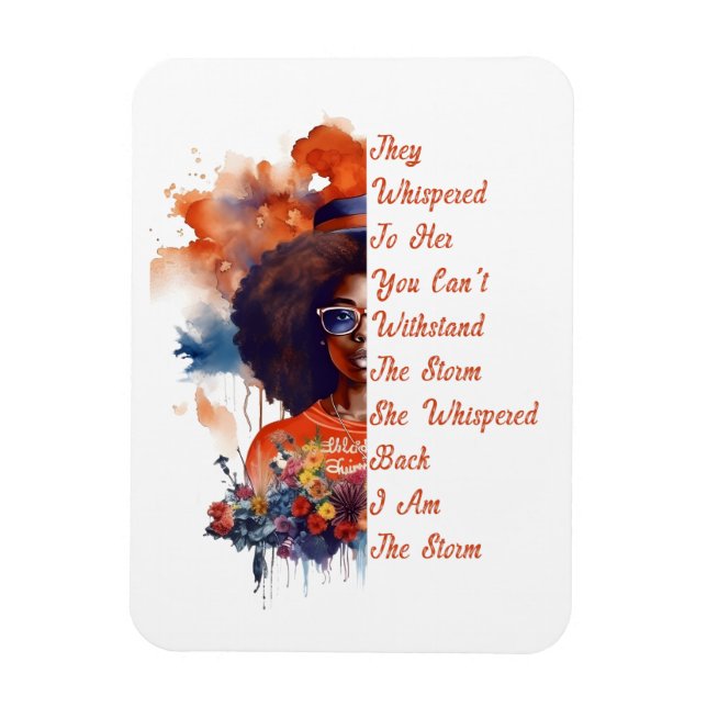 Ímã Rapariga negra forte história africana forte (Vertical)