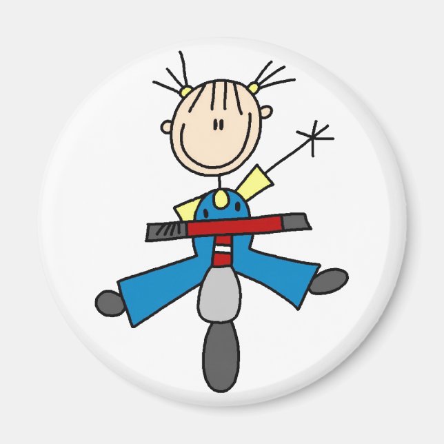 Imã Rapariga no Patinete Magnet (Frente)