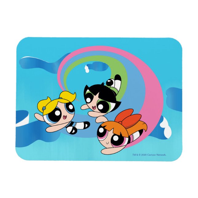 Ímã Raparigas Powerpuff Voam Através Do Céu (Horizontal)