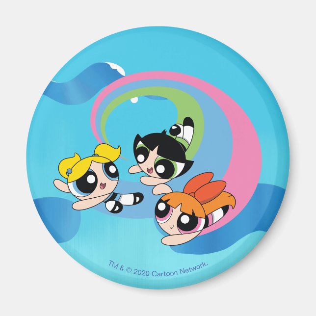 Imã Raparigas Powerpuff Voam Através Do Céu (Frente)