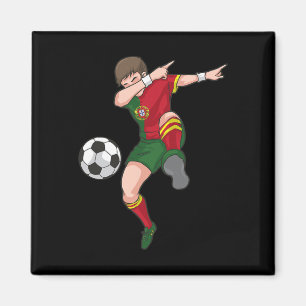 Imã Rapaz de Futebol a Dabbing Portugal Camisa de Fute