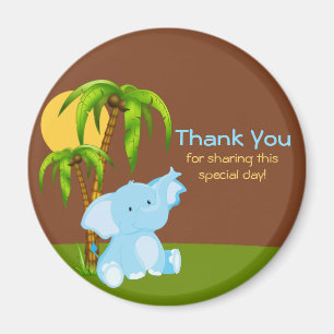 Imã Rapaz Elefante Da Selva Bonita Obrigado Magnet