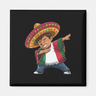 Imã Rapaz Mexicano Dabbing Poncho Fiesta Cinco De Mayo