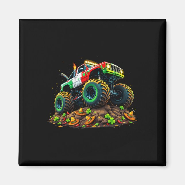 Imã Rapazes Cinco De Mayo Toddler Caminhão-Monstro Sor (Frente)