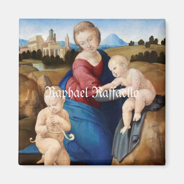 Imã Raphael Raffaello Madonna e Santo de Criança infan (Frente)