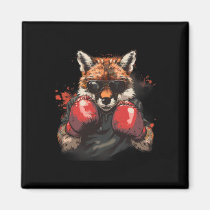 Imã Raposa de Boxe com Luvas de Boxe Kickboxing Caixa