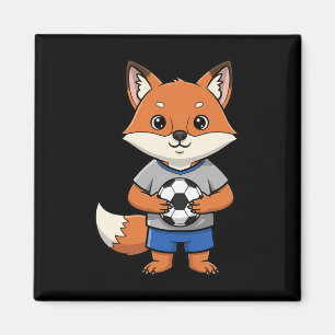 Imã Raposa de futebol fofo jogador de futebol animal e
