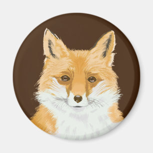 Imã Raposa Vermelha Bonita - transparente em castanho.