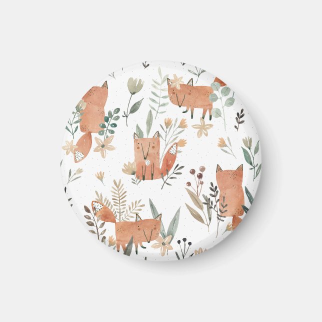 Imã Raposas nos prados: Aquarela sem costura (Frente)