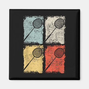 Imã Raquete de Badminton Jogador de Badminton Retro,ba