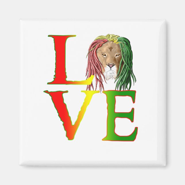 Imã Rasta Lion Jamaican Reggae Love (Frente)