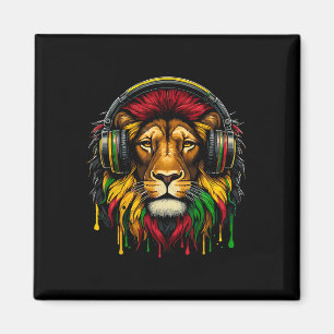 Imã Rasta Raggae Jamaica Music Fones de ouvido Lion Of