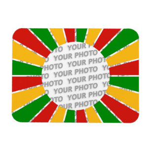 Ímã RASTAFARI FLAG BUTTON RAYS + your sign or monogram