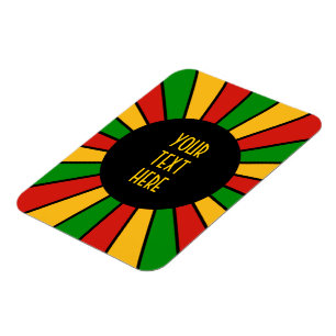 Ímã RASTAFARI FLAG BUTTON RAYS + your sign or monogram