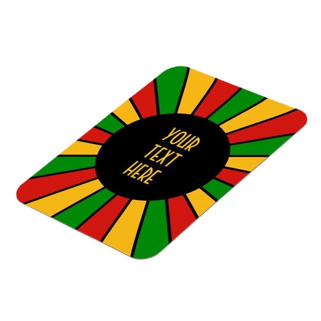Ímã RASTAFARI FLAG BUTTON RAYS + your sign or monogram (Left Side)