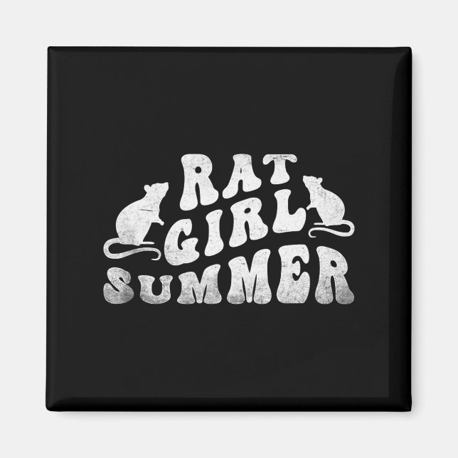 Imã Rat Girl Summer, Animal Lover, Hello Summer, Funny (Frente)