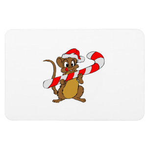 Ímã Rato com canas de Natal