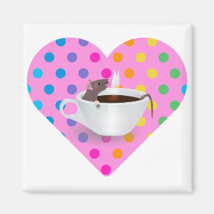Imã rato de café do coração