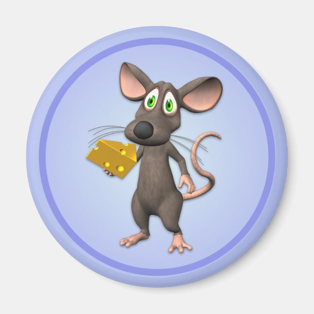 Imã Rato De Toon Com Magneta De Queijo (Frente)