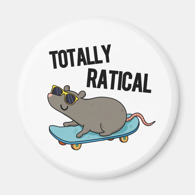 Imã Rato Funny Rat Pun Totalmente Ratical (Frente)