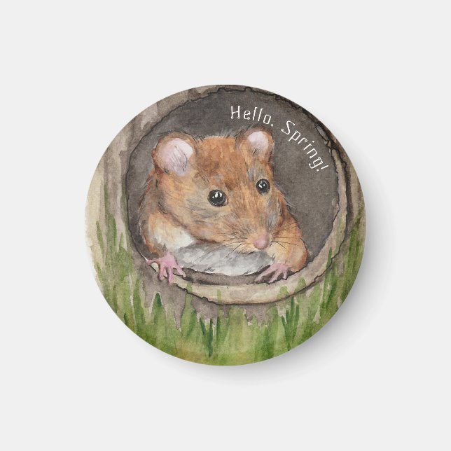 Imã Rato Rustic Watercolor (Frente)