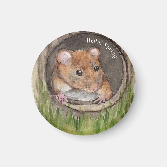 Imã Rato Rustic Watercolor (Frente)